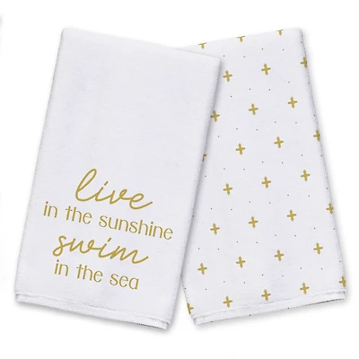 Live In The Sunshine Swim In The Sea Tea Towel Set