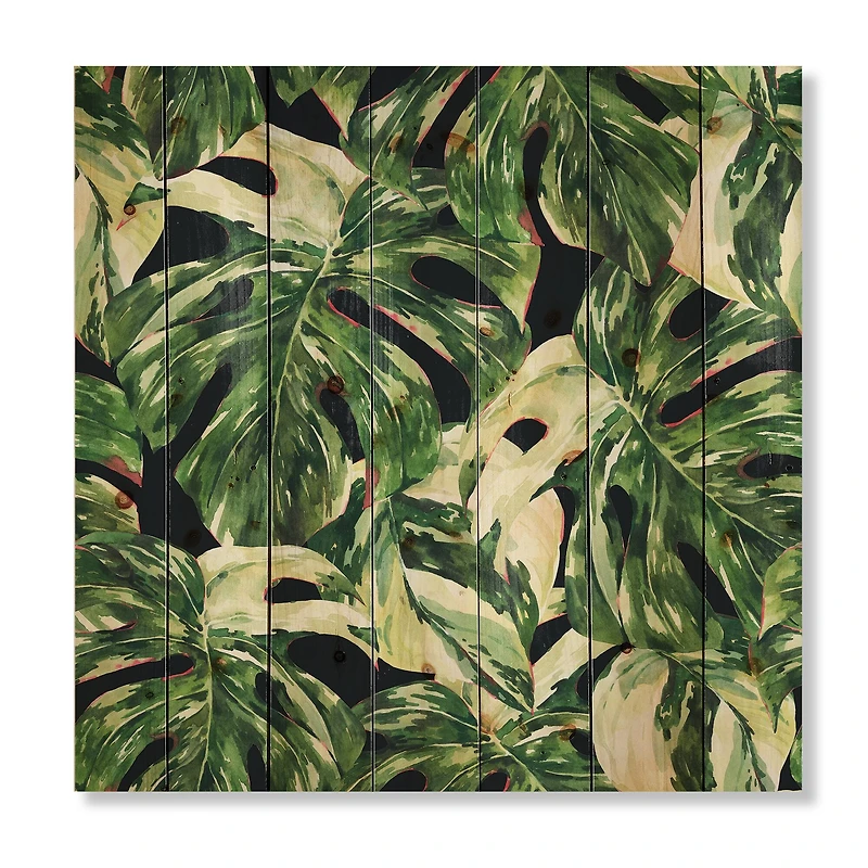 Designart - Natural Leaves Exotic On Dark II