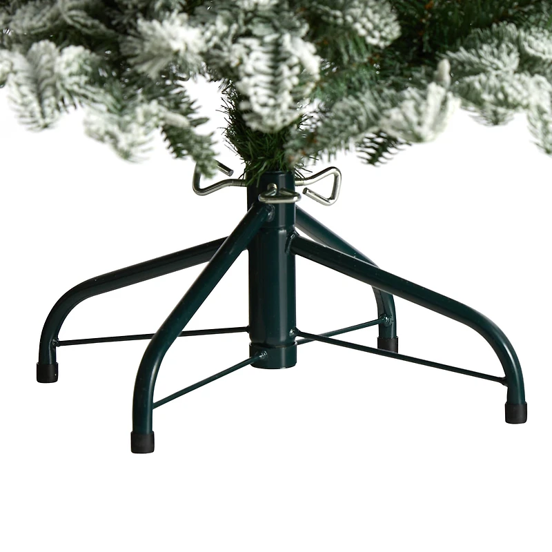 4ft. Pre-Lit Flocked North Carolina Fir Artificial Christmas Tree, Clear Lights