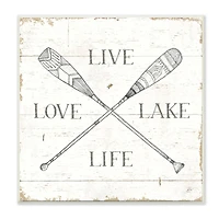 Stupell Industries Live Love Lake Life Oars Country Word Design Wood Wall Plaque