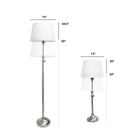 Lalia Home Brushed Nickel Extendable Lamp Set