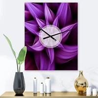 Designart Fractal Flower Purple Wall Clock