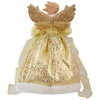 12" Lighted Gold Angel with Wings Christmas Tree Topper, Clear Lights