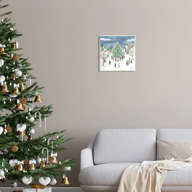 Stupell Industries Town Christmas Tree Celebration Wall Art Plaque