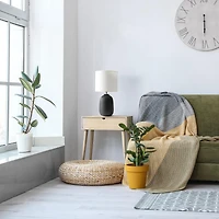 Simple Designs 20" Ceramic Purled Texture Table Lamp