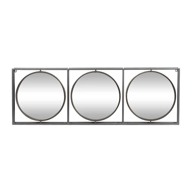 52" Gray Metal Modern Wall Mirror