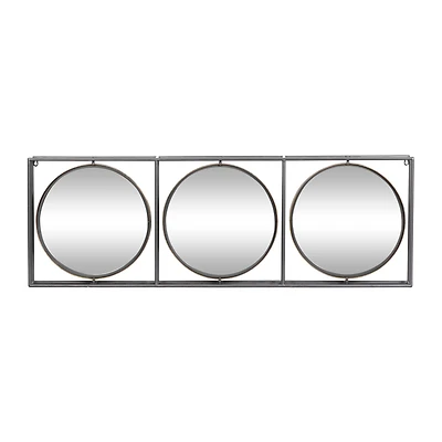 52" Gray Metal Modern Wall Mirror