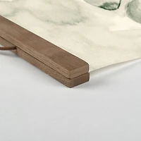 Sage Monstera Teak Hanging Canvas