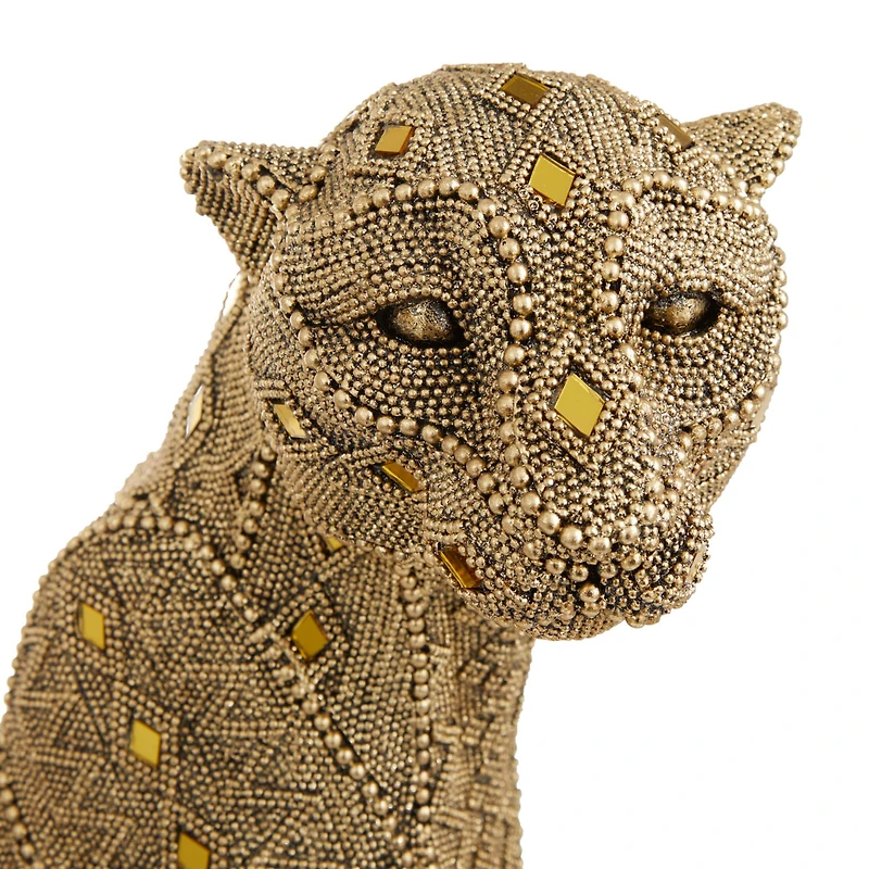 CosmoLiving by Cosmopolitan Gold Polystone Glam Sculpture, 21" x 8" x 14"