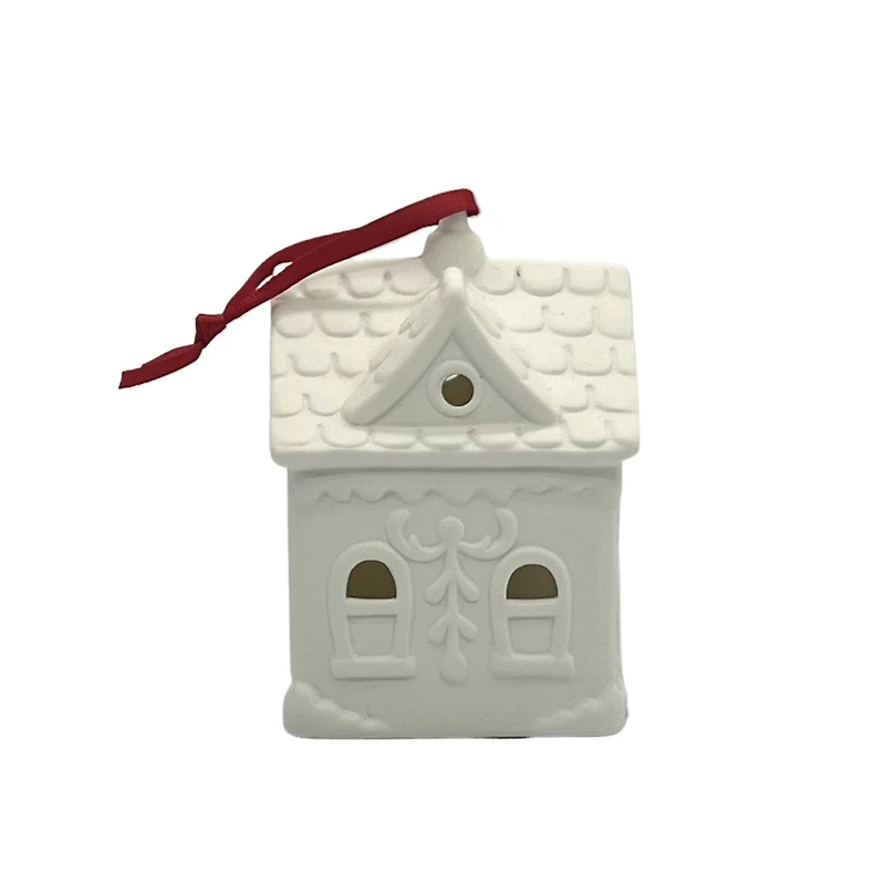 4" DIY LED Ceramic Gingerbread House Ornament by Make Market®