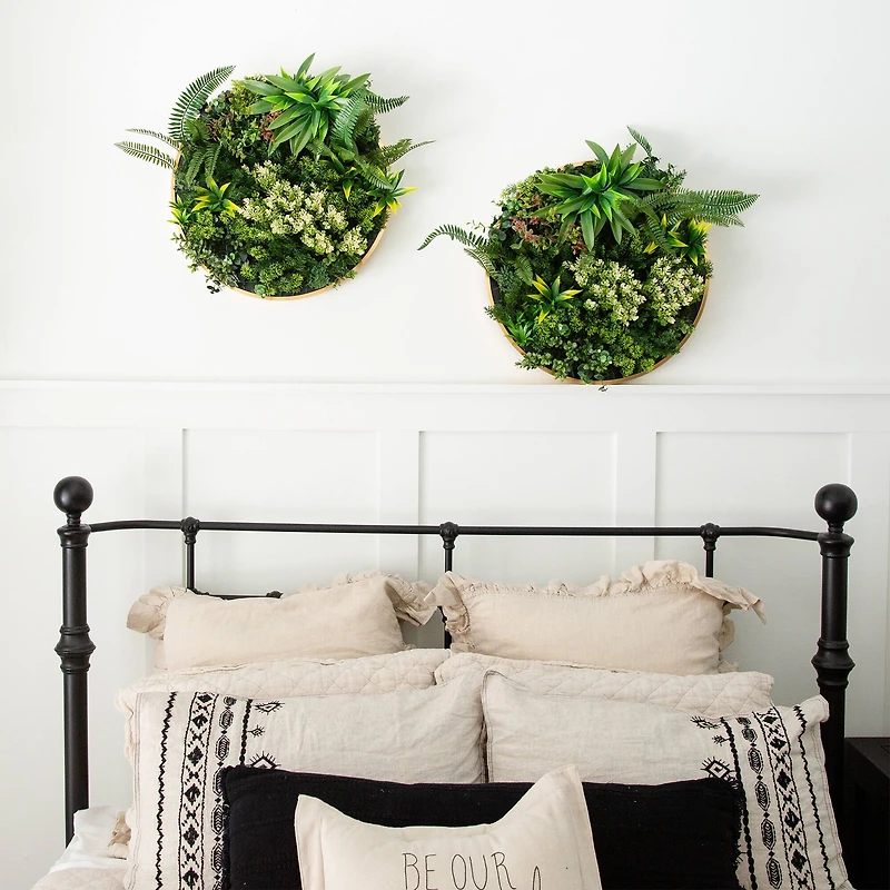 20" Framed Queensland Rainforest Artificial Living Wall Art Panel