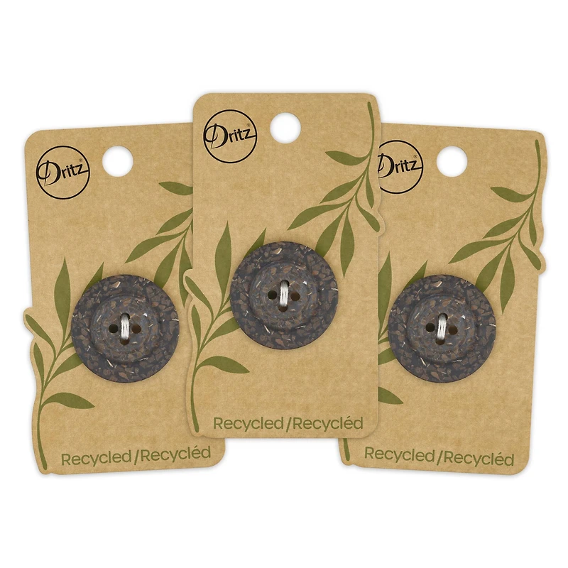 Dritz® 28mm Dark Brown Recycled Coconut Round Buttons, 3ct.