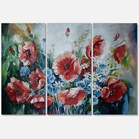 Designart - Retro Bouquet of Poppies
