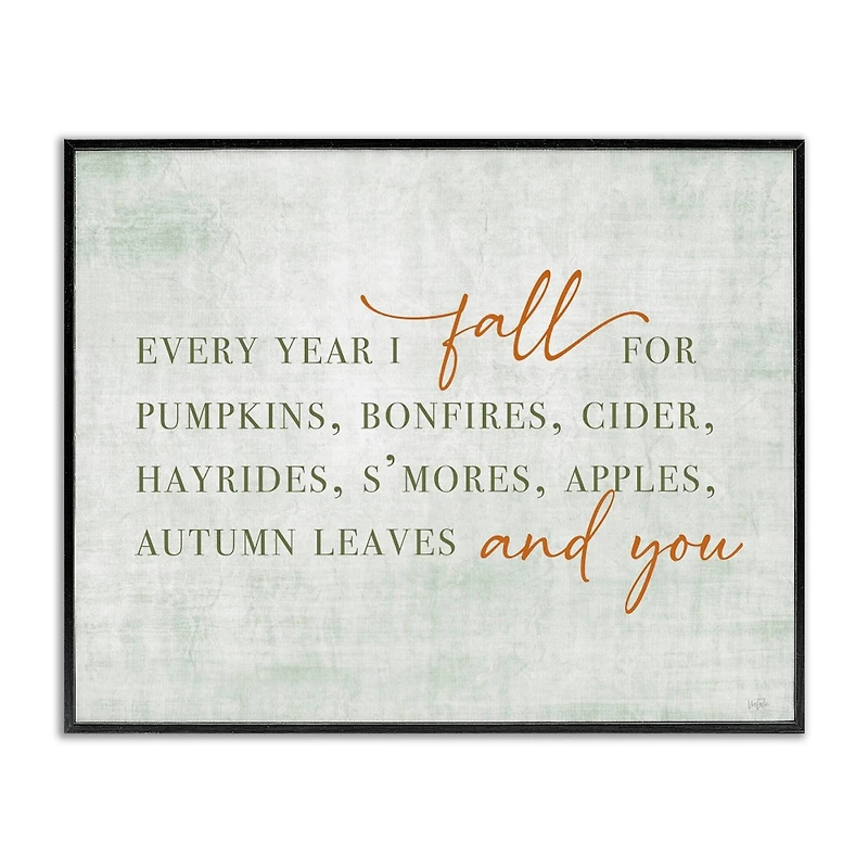 Stupell Industries Every Year Fall Phrase Framed Giclee Art