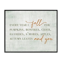 Stupell Industries Every Year Fall Phrase Framed Giclee Art
