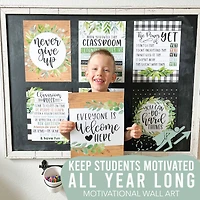 Hadley Designs 11" x 14" Boho Farmhouse Growth Mindset Classroom Décor Posters Set