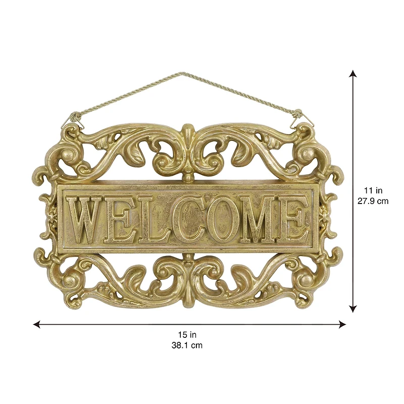 15" Gold Welcome Sign Wall Décor by Ashland®