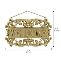 15" Gold Welcome Sign Wall Décor by Ashland®