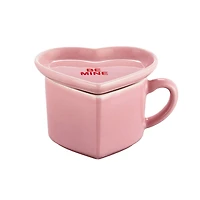 Miss Valentine Pink Ceramic Candy Heart Mug & Saucer