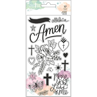 Creative Devotion Draw Near Icon & Phrase Clear Stamps