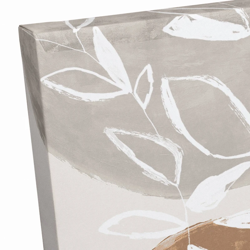 Abstract Neutral Flowers Canvas Wall Art