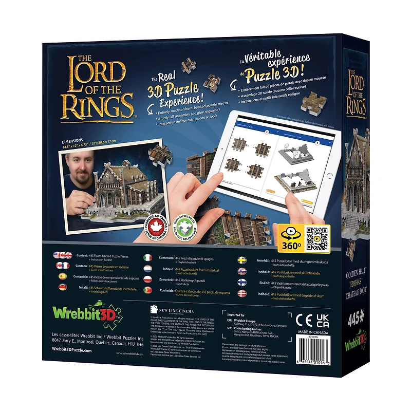 The Lord of the Rings - Golden Hall - Edoras 3D Puzzle: 445 Pcs