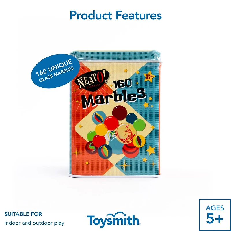 Toysmith® NEATO!™ Classics 160 Marbles in a Tin