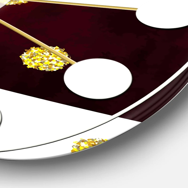 Designart 'Gold Polka Dot Pattern I Mid-Century Modern Wall Clock