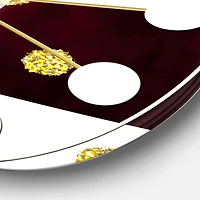 Designart 'Gold Polka Dot Pattern I Mid-Century Modern Wall Clock