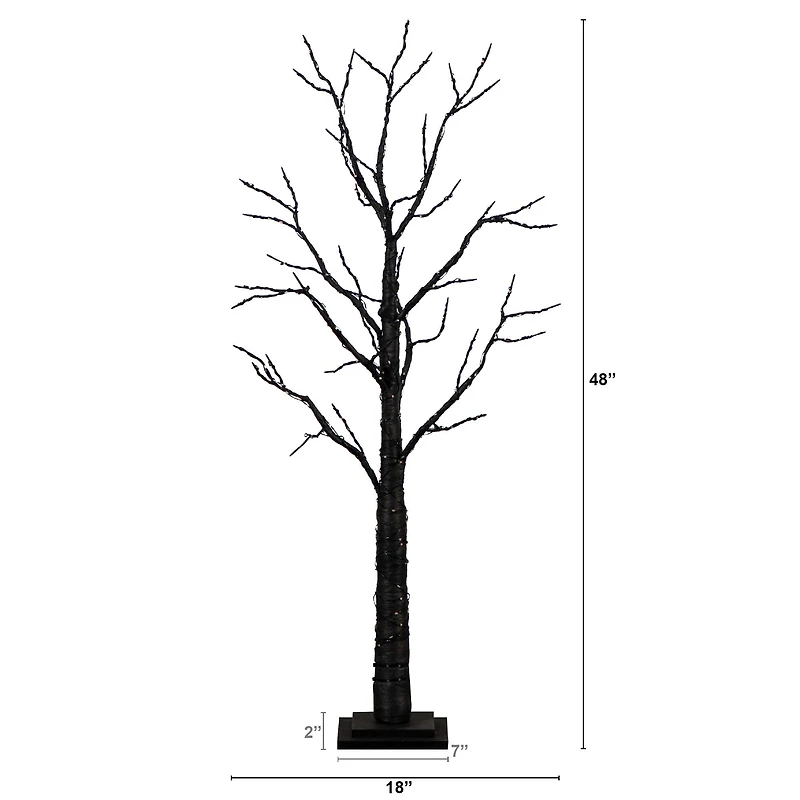 4ft. Pre-Lit LED Black Twig Artificial Halloween Tree
