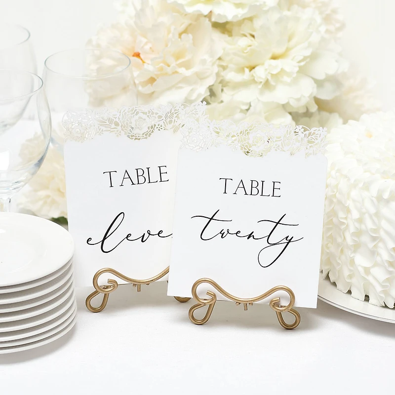 Hortense B. Hewitt Co. Numbers 11-20 Floral Laser Cut Table Number Cards