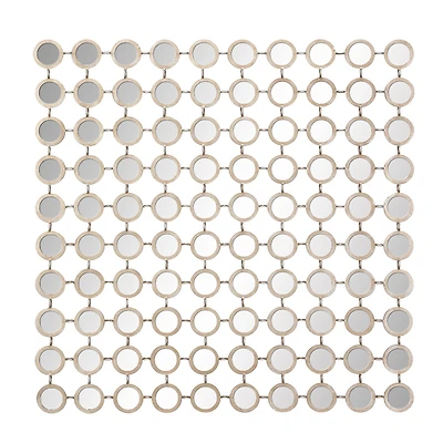 Gold Glam Metal Wall Mirror, 40" x 40"