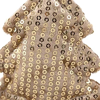 Sequin Stars and Trees Plush Christmas Ornaments - 4" - Gold - Set of 4