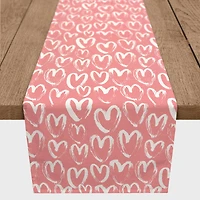 72" Valentine's Day Scribble Heart Table Runner