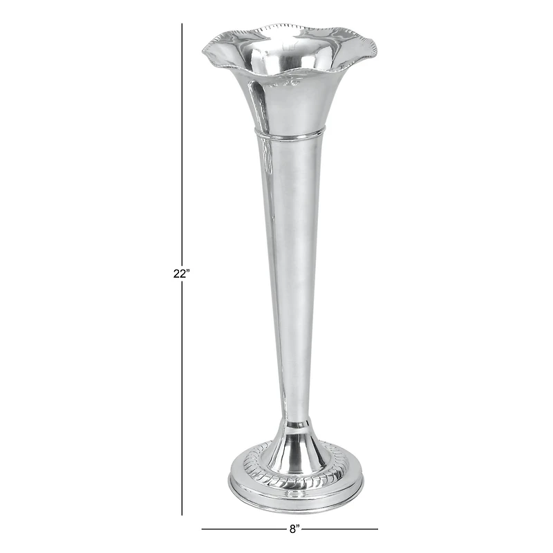 The Novogratz 22" Silver Aluminum Traditional Vase