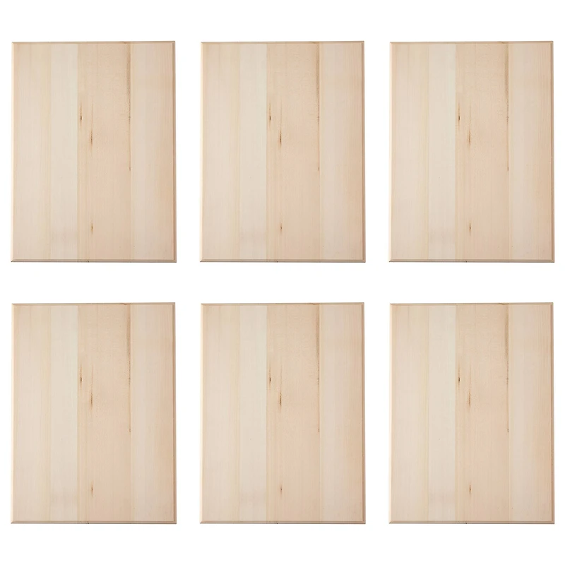 6 Pack: 16" Basswood Rectangle Plaque by Make Market®