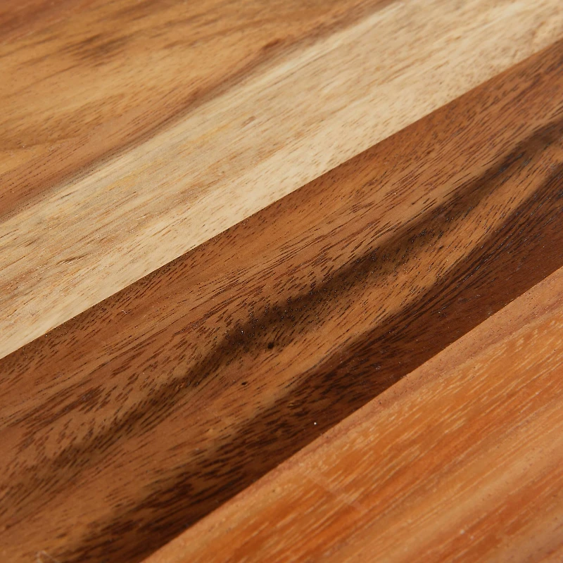 Hello Honey® 25" Natural Modern Round Wood Cutting or Charcuterie Board with Handle