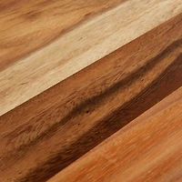 Hello Honey® 25" Natural Modern Round Wood Cutting or Charcuterie Board with Handle