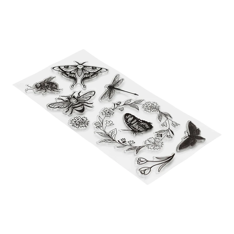 Flowers & Insects Clear Stamps, 8ct. by Recollections™