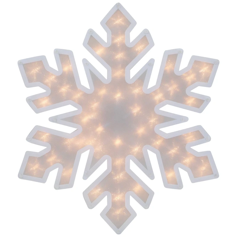 20" Lighted Snowflake Christmas Window Silhouette Décor
