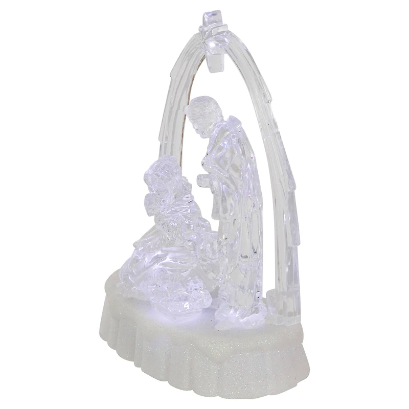 7'' LED Lighted Musical Icy Crystal Nativity Scene Christmas Decoration