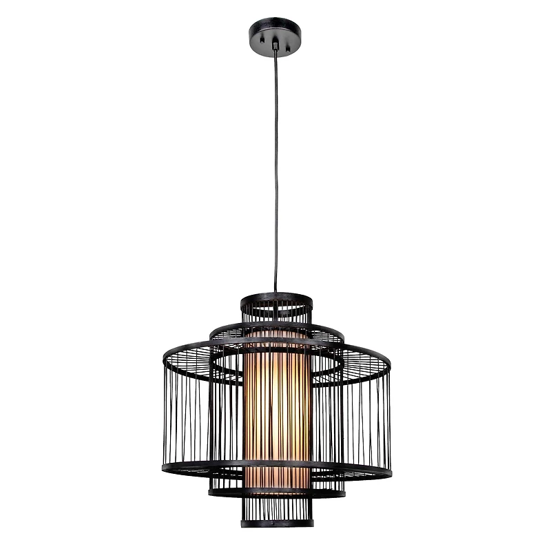 Hello Honey® 19.5" Boho Tiered Bamboo Chandelier