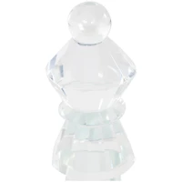 9.5" Clear Chess Oversized Bookends with Cut Crystal Designs Set