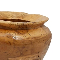 9" Natural Brown Wood Decorative Bowl