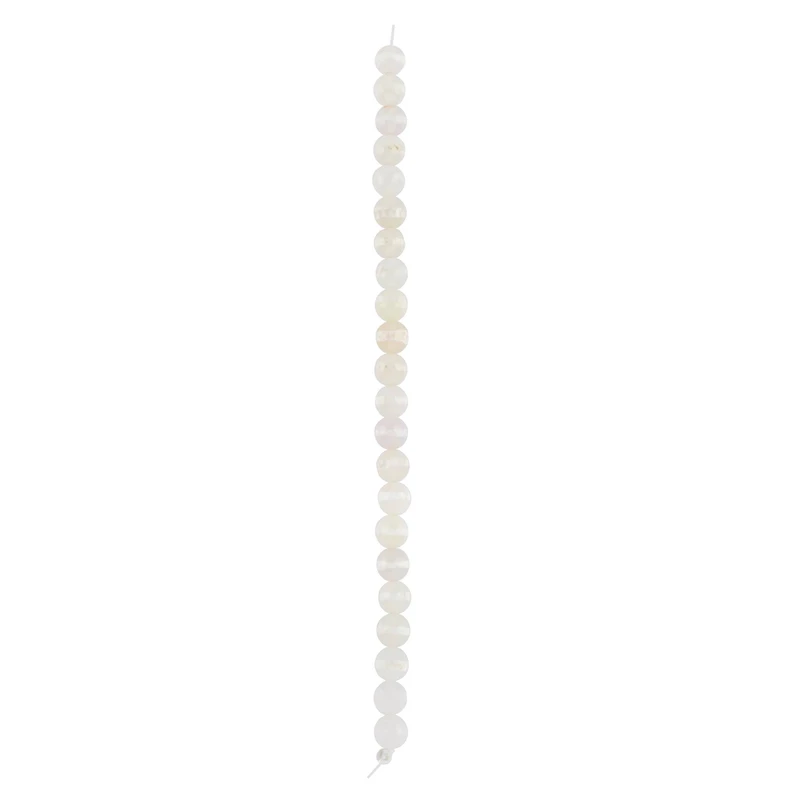 White Agate Faceted Round Beads, 8mm by Bead Landing™