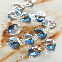 Blue Oval Glass Beads, 11mm by Bead Landing™
