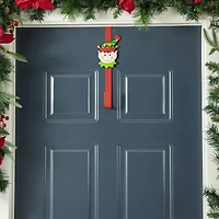 Glitzhome® 14" Christmas Metal Elf, Snowman & Santa Wreath Hanger Set