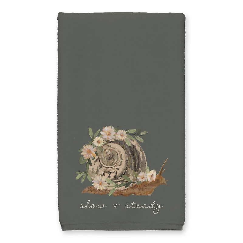 Moody Boho Floral Snail 16" x 25" Towel Set