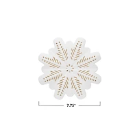 Hello Honey® 7.7" White LED Lighted Stoneware Bisque Snowflake Accent