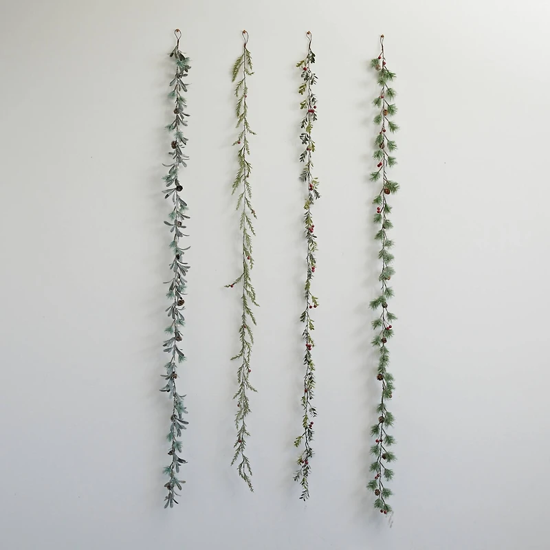 Hello Honey® 6ft. Faux Pine Needle & Red Berries with Natural Pinecones Garland